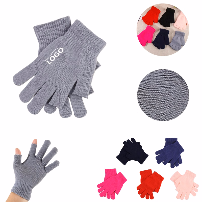 MOQ100 Two Finger Half Gloves Winter Knitted