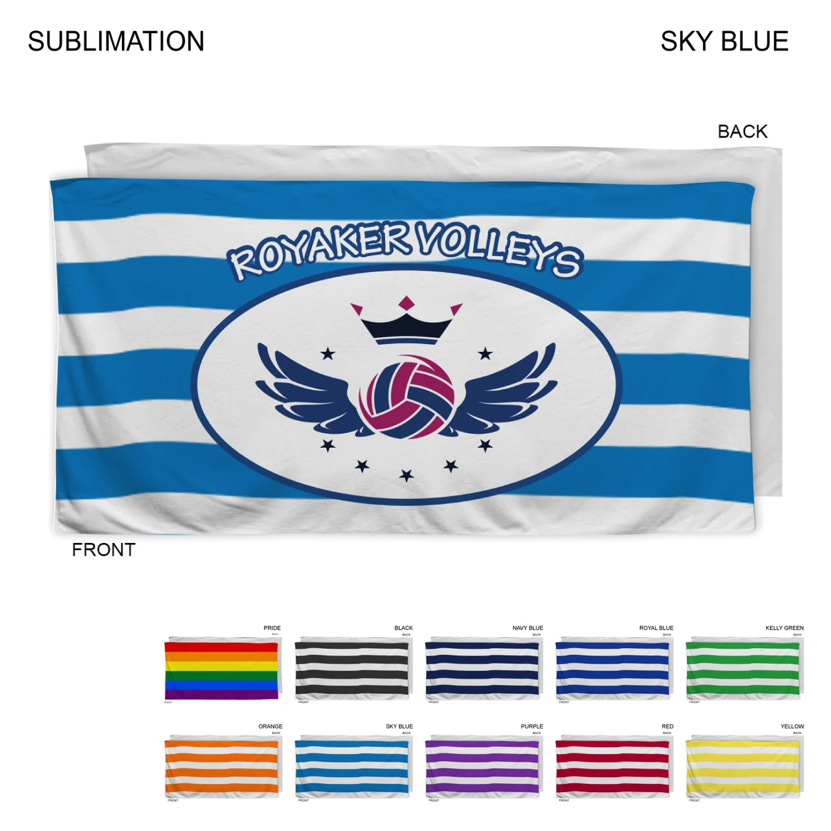 Cabana Stripe Sublimated Plush and Soft Velour Terry Beach Towel, 30x60 1
