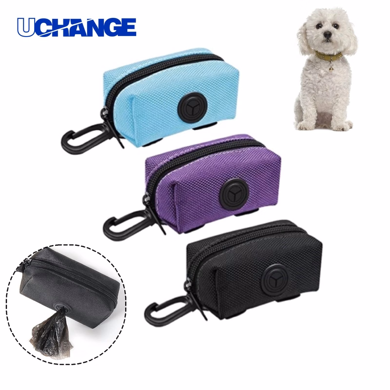 Leash Attached Pet Poop Bag Pouch Dispenser