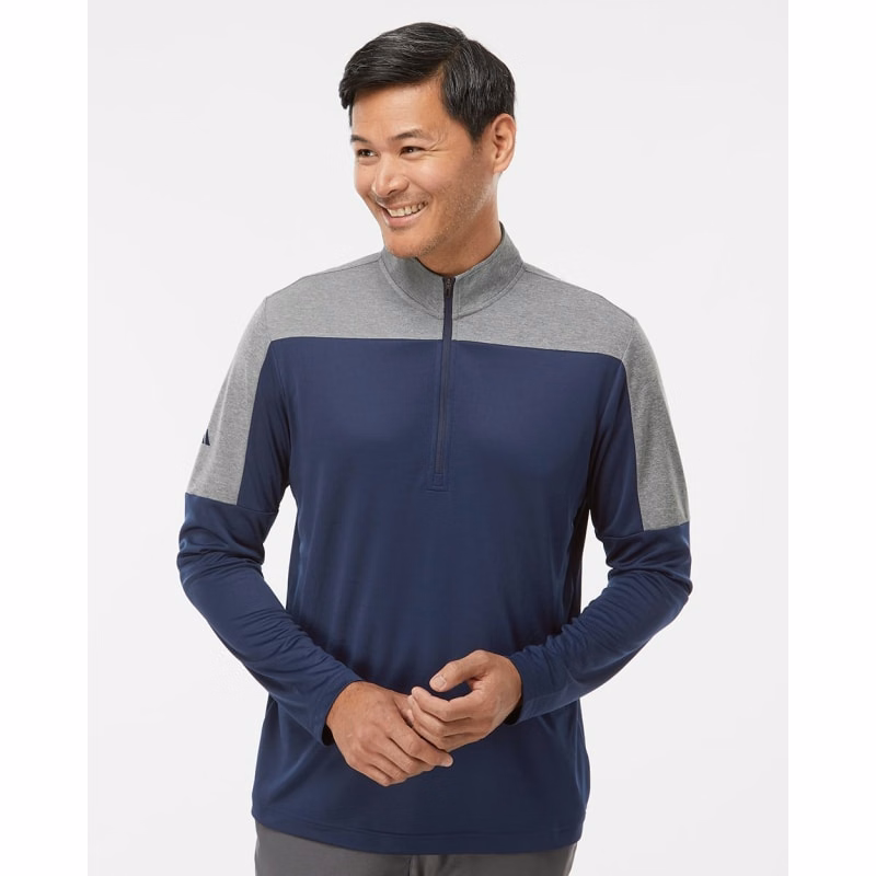 Adidas Men's Ultimate365 Lightweight Colorblocked Quarter-Zip Pullover - A552
