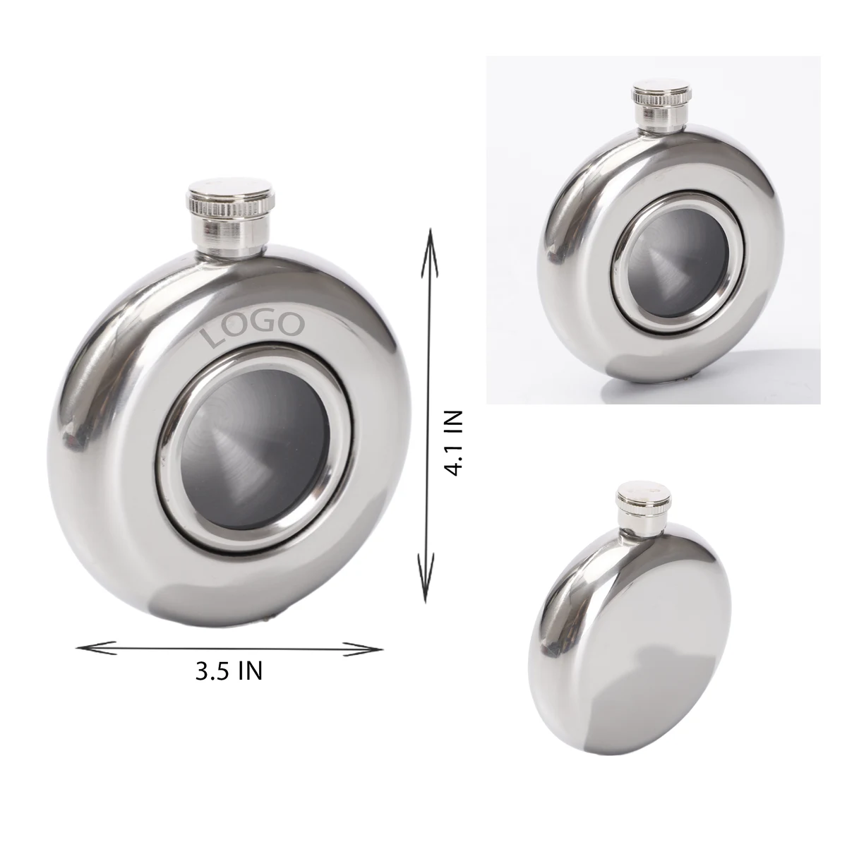 MOQ 10 PCS Stylish 5oz Stainless Steel Hip Flask, custom water bottle with logo imprint 1