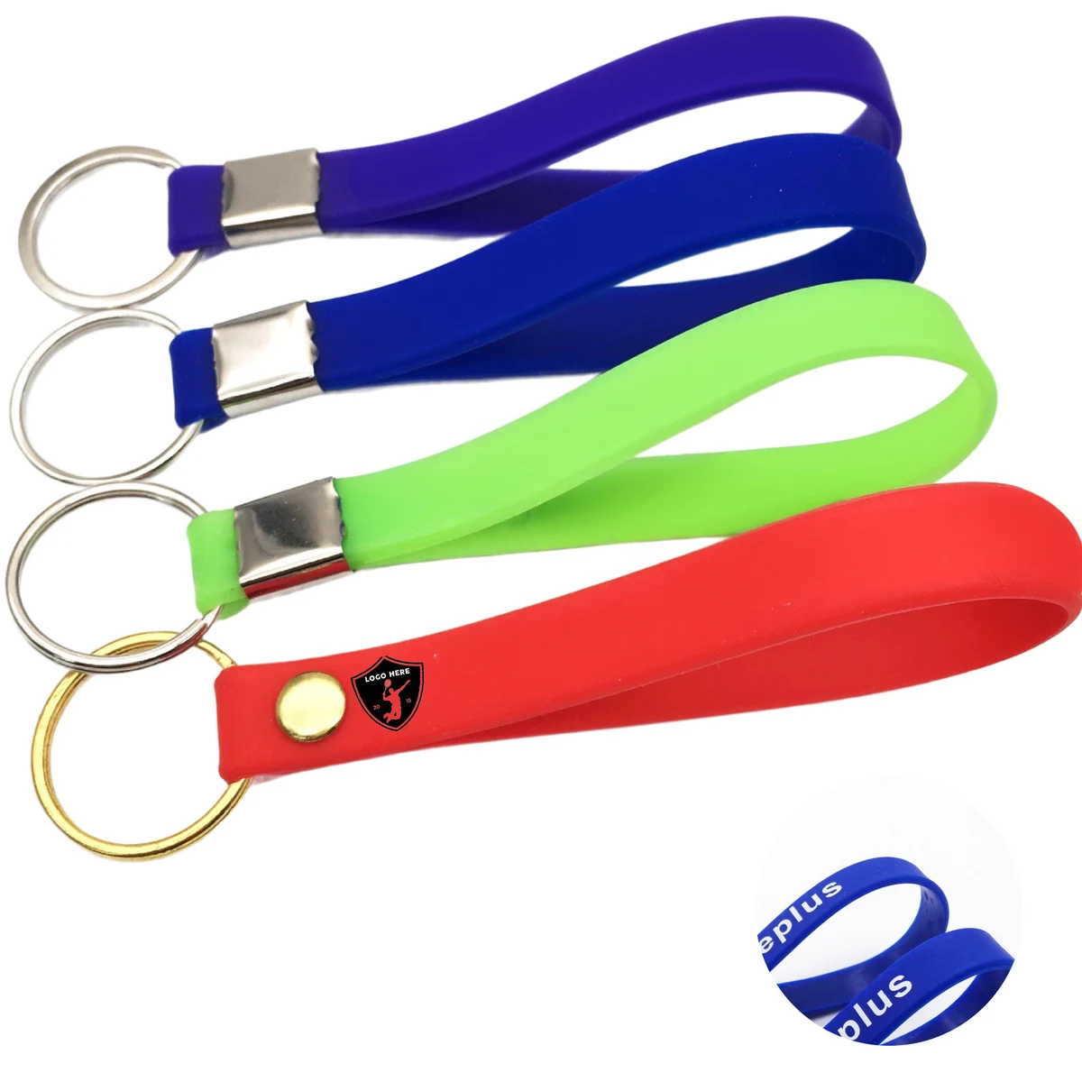 MOQ 50 Personalized Silicone Wristband Keychain with Custom Design 1