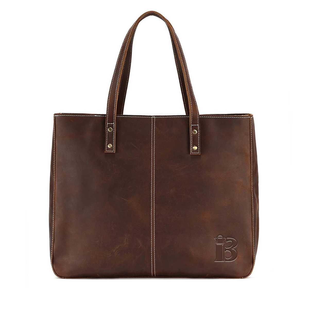 Genuine leather tote bag 1
