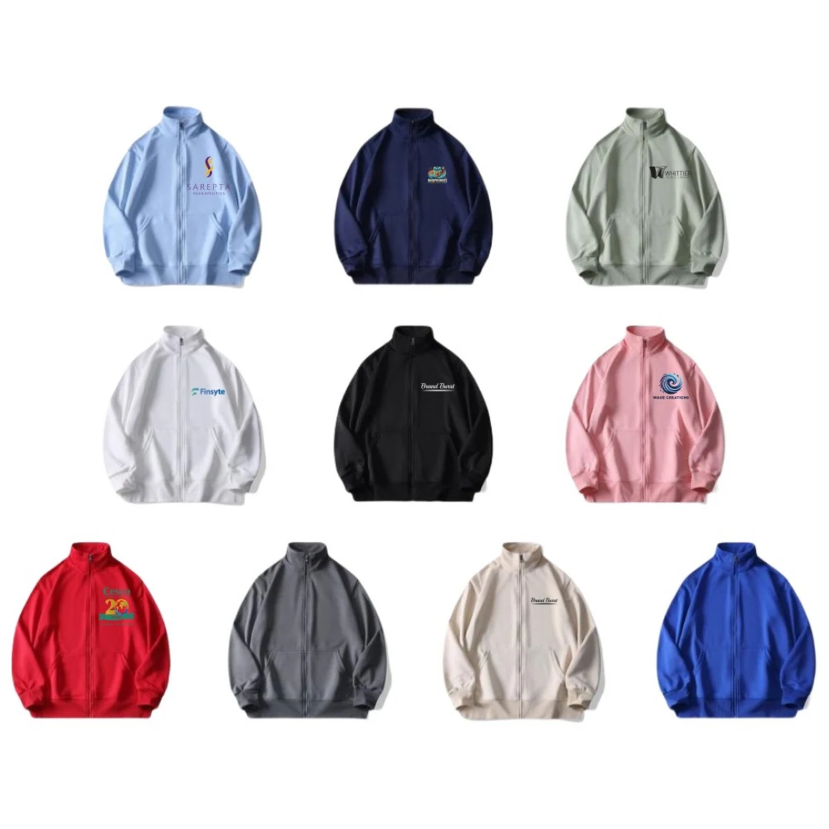 Solid Color Stand Collar Long Sleeve Sweatshirt, custom hoodie or sweatshirt with logo imprint 1