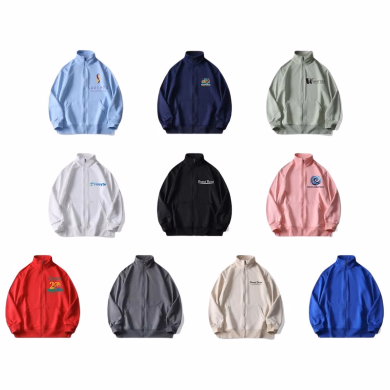 Solid Color Stand Collar Long Sleeve Sweatshirt