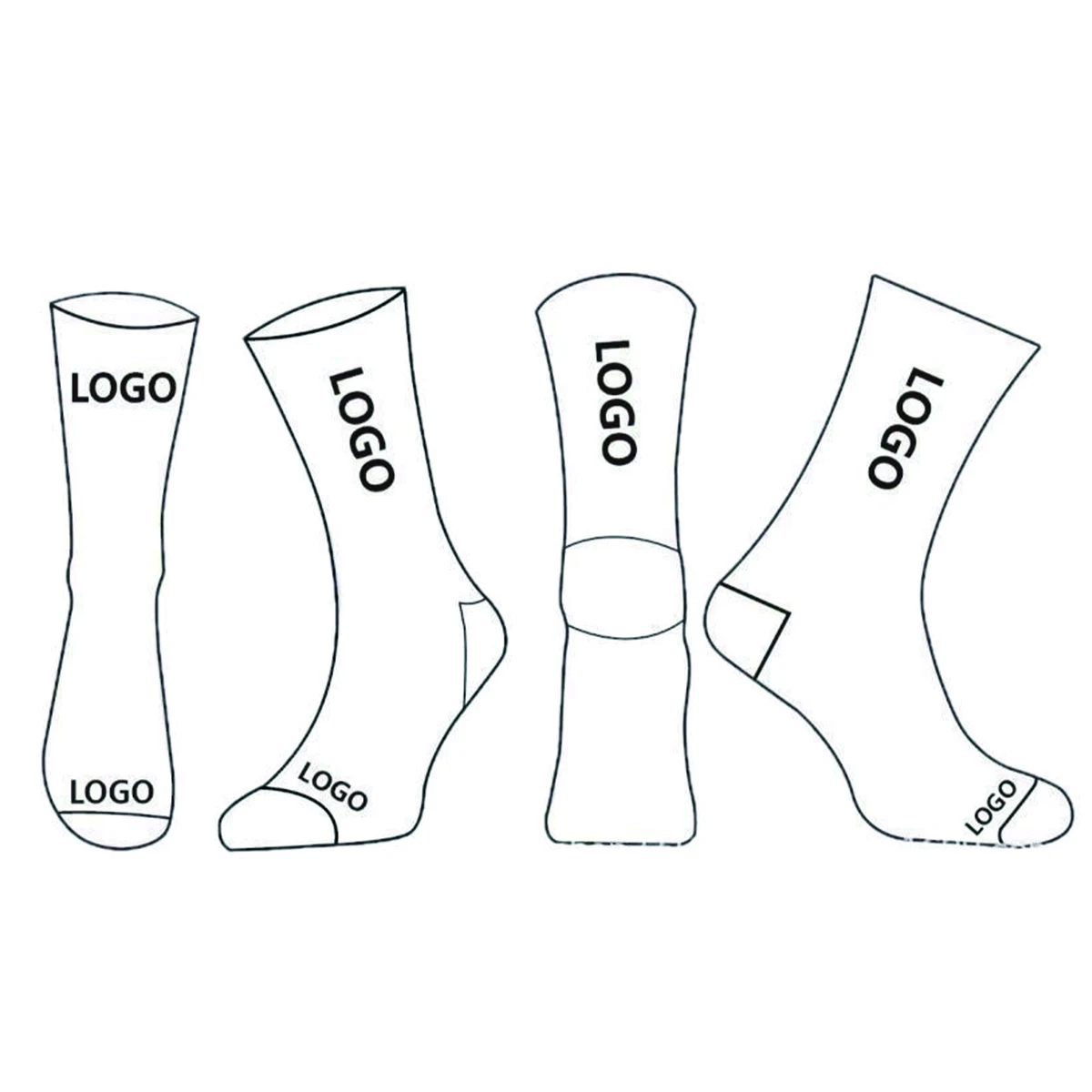 Cotton Sport sock with knit in logo Full Color 1