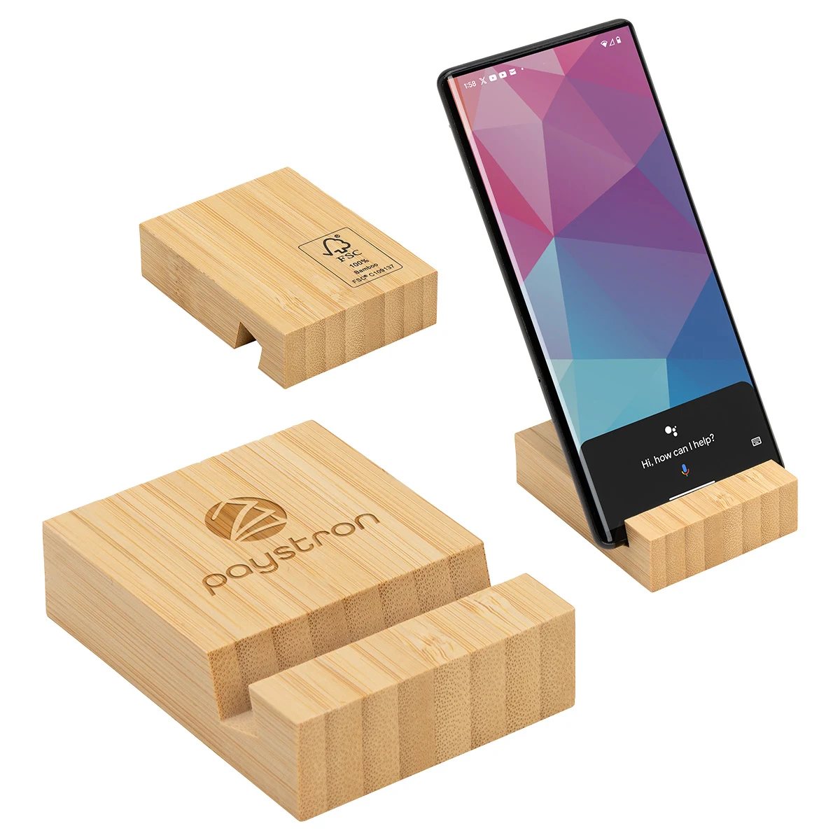 Bamboo Bloc Phone Stand 1