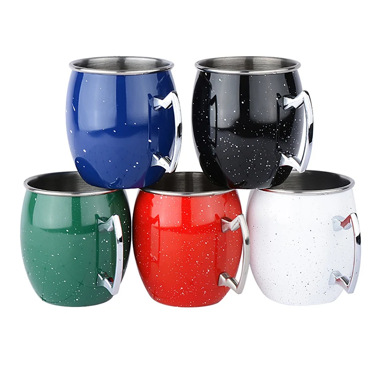 14 Oz. Stainless Steel Moscow Mule Mug w/ Built In Handle 1