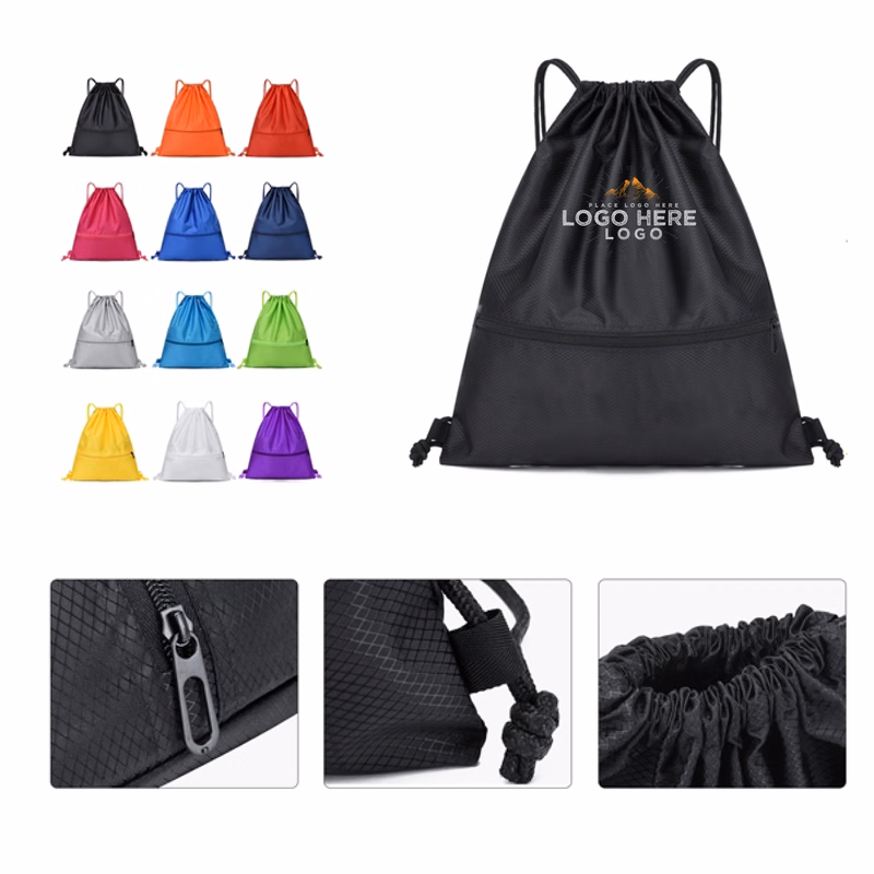 MOQ 50 Lightweight 17"x20" Reusable Drawstring Bag with Strong Straps