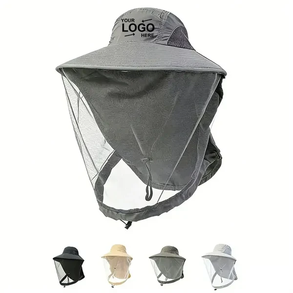 Custom Polyester Mesh Sun Hat with Face Shield — Outdoor Promotional Cap 1