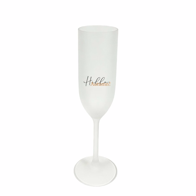 Frosted Polystyrene Champagne Flute?C6oz Unbreakable Stemmed Glass