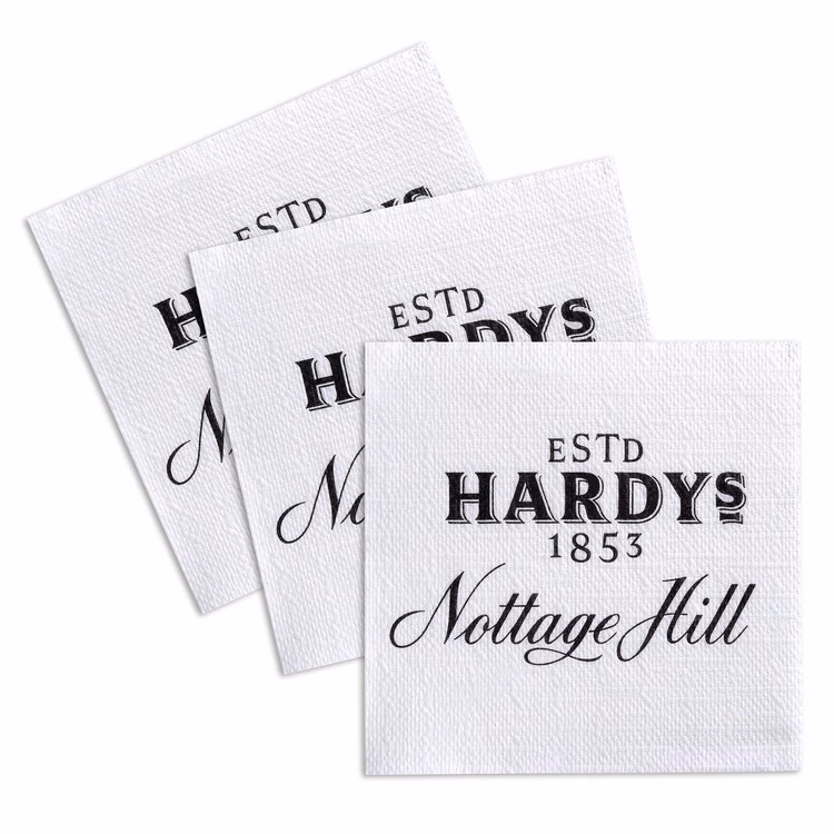 1-Ply, White, Linen-pattern Embossed Beverage Napkin