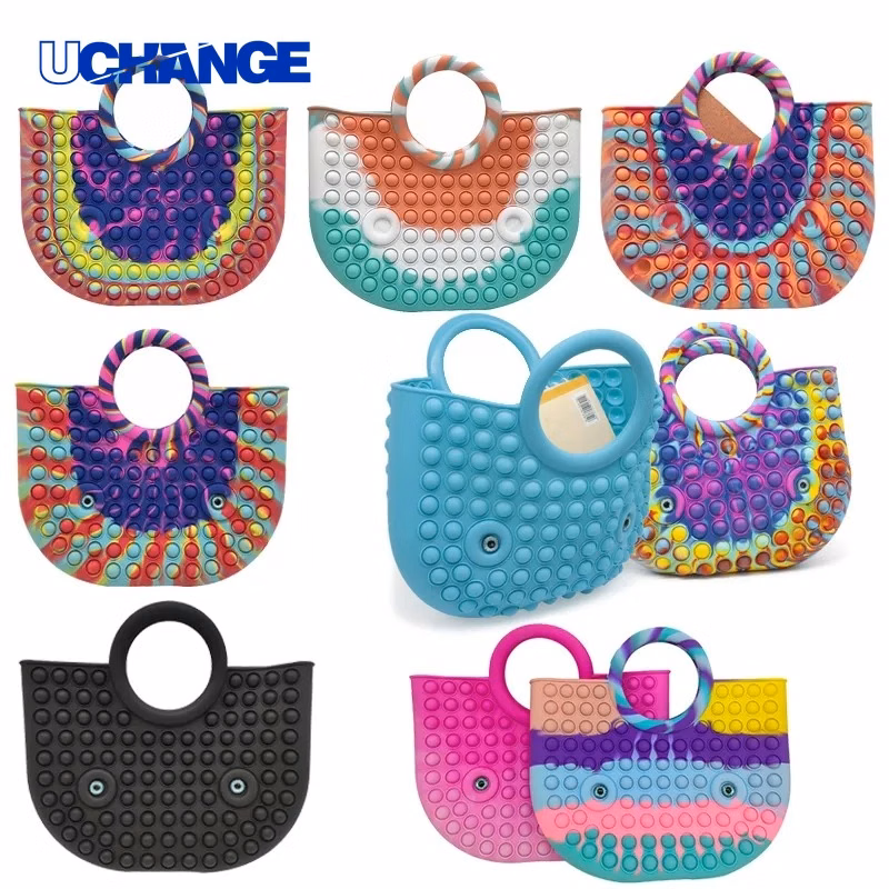 Duck-Shaped Silicone Pop-It Fidget Handbag Toy