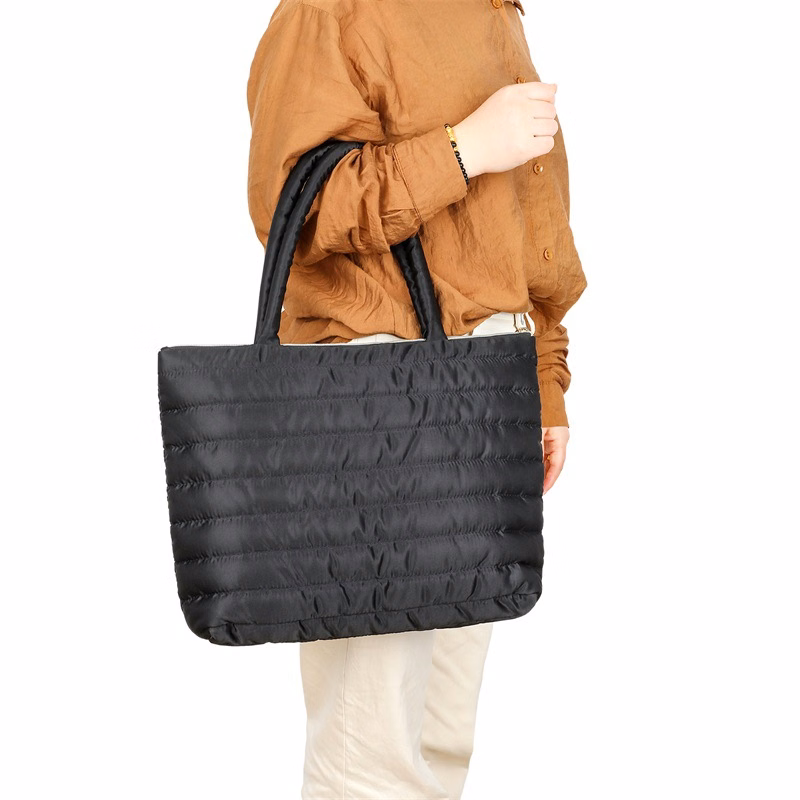 Waterproof Down Tote Handbag Women Light Weight Bag