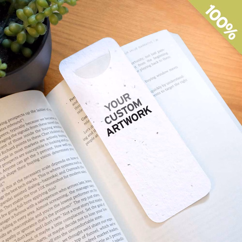 Single-Sided Seed Paper Bookmark with Page Slot
