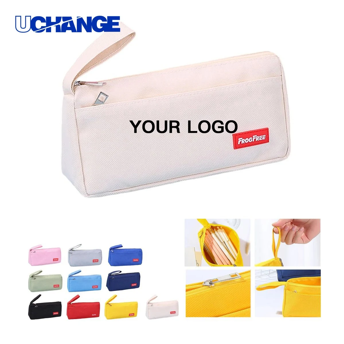 Dual Compartment Pencil Bag Organizer with Zipper Closure 1