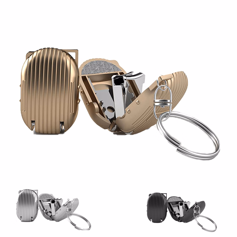 MOQ10 Foldable Nail Clippers With Keychain Shape Of Suitcase