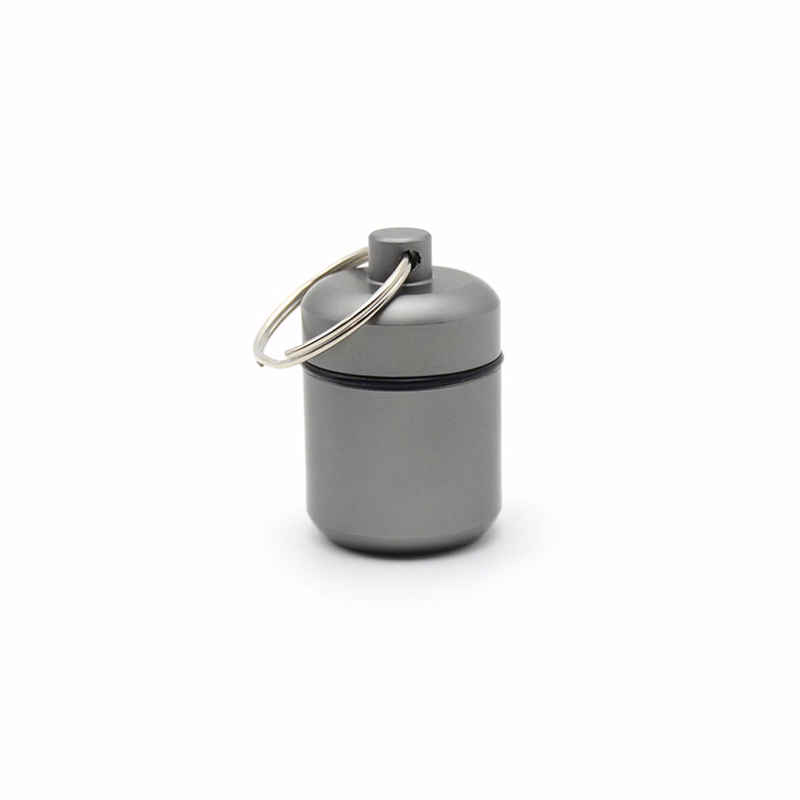 Aluminum Pill Case Keychain 1.7" x 1.1"