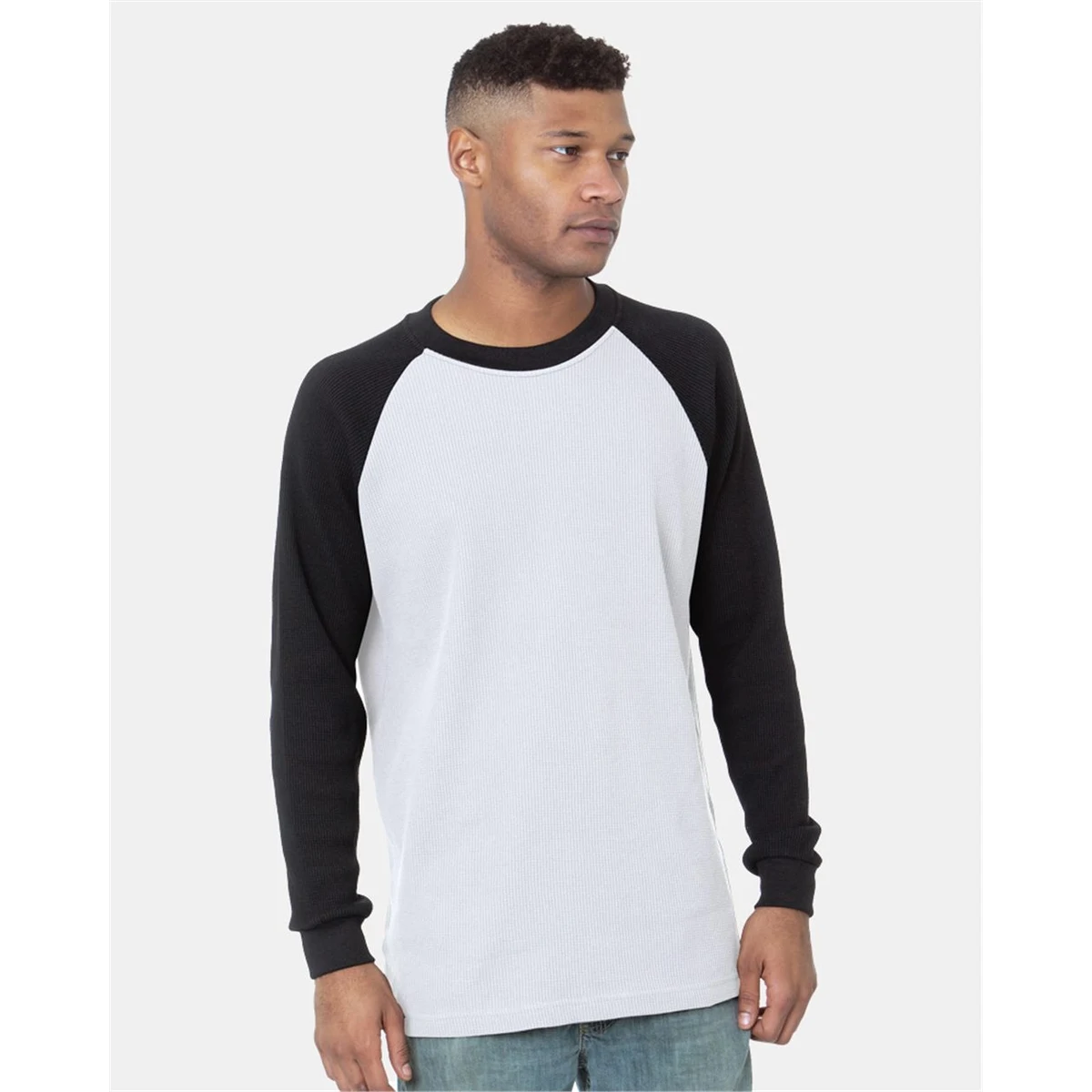 Men's USA-Made Heavyweight Waffle Knit Thermal Raglan T-Shirt - 8211 1