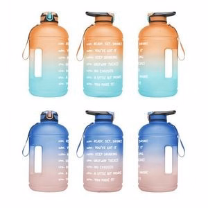 1 Gallon Water Bottle With Time Marker And Straw