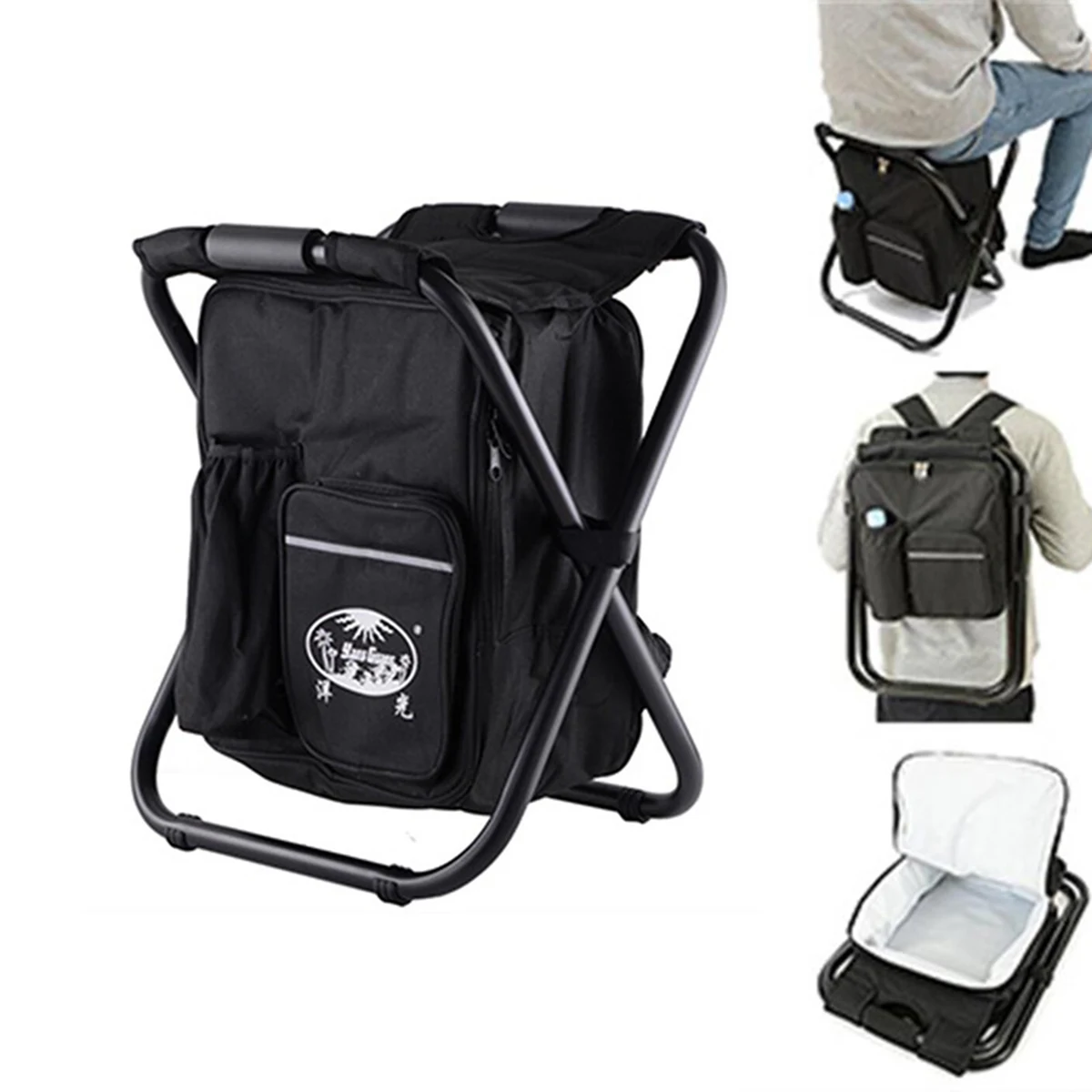 Folding Fabric Backpack Stool 1