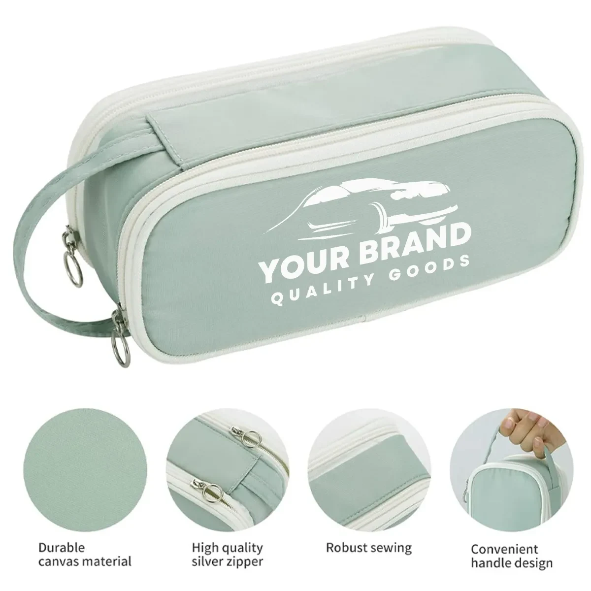 Big Capacity Zipper Pencil Case Aesthetic Pen Bag Pouch 1
