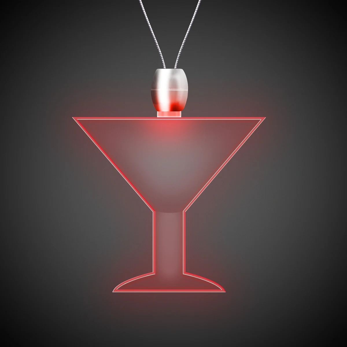 Martini Glass Red Light-Up Acrylic Pendant Necklace 1