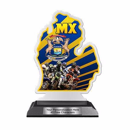 State Wood Trophy: 6" Michigan Shape, (Event type/