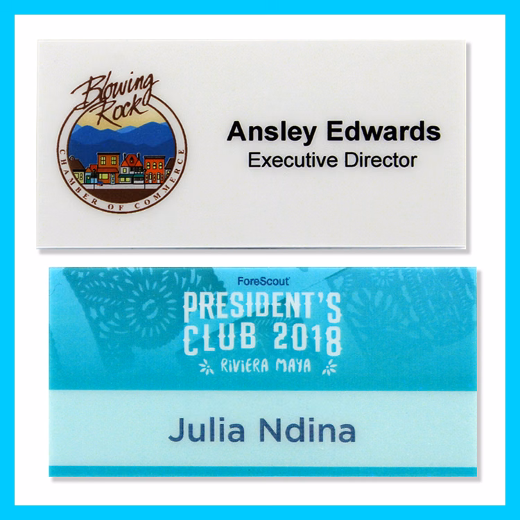 The Apollo full color name badge. 1.5"x3"