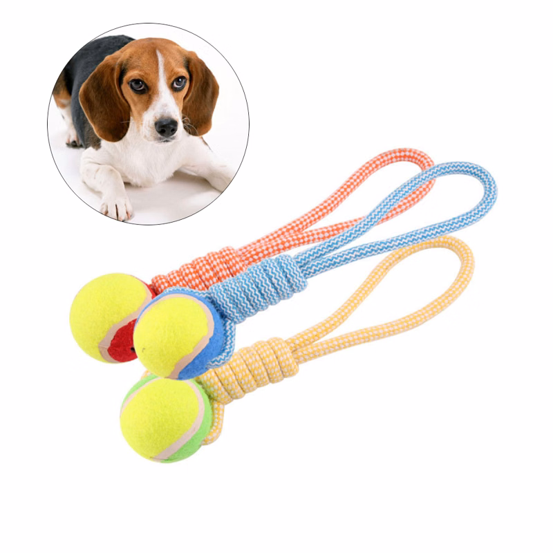 Dog Cotton Rope Tennis Ball Chewing Toy