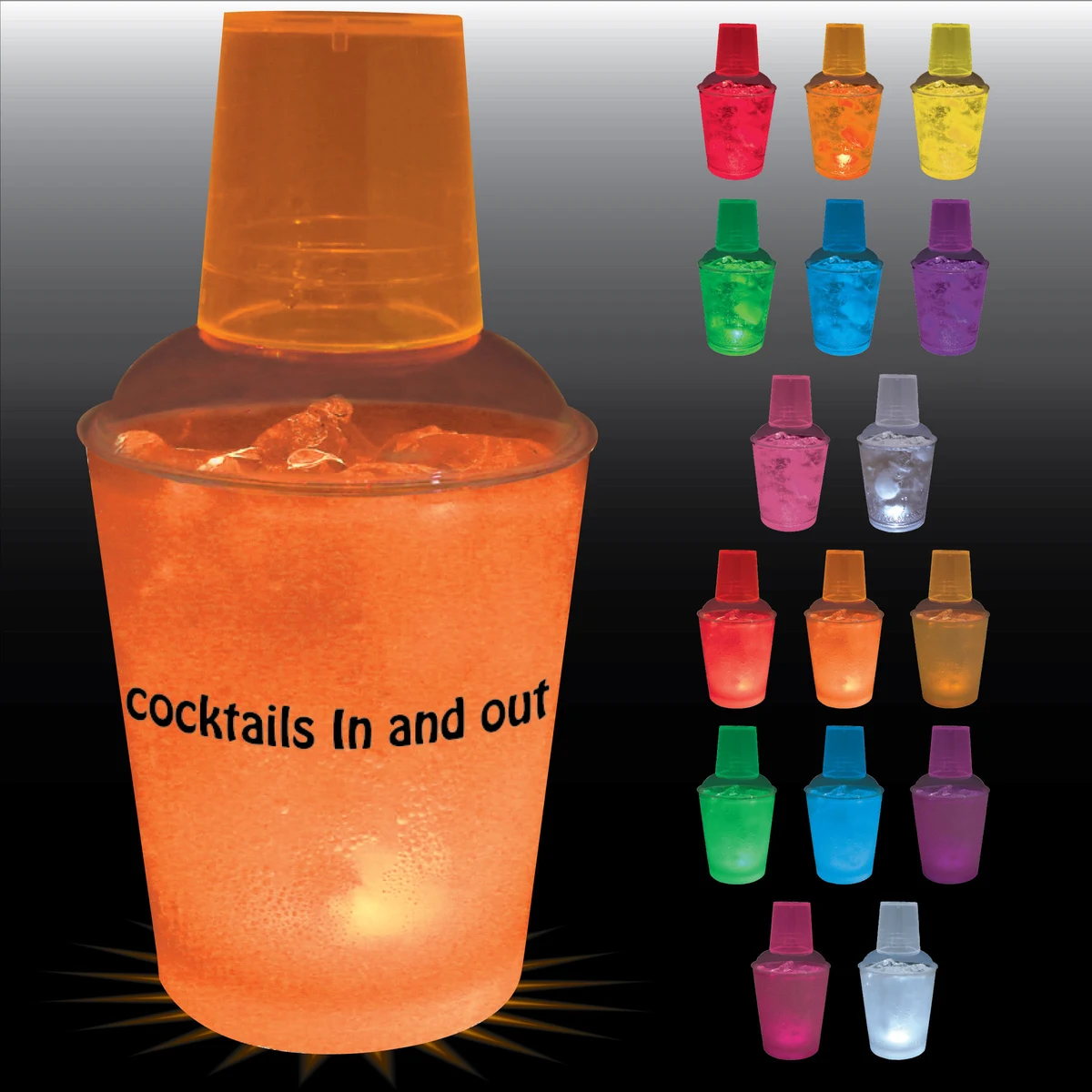 12oz Single Light 3 Piece Plastic Cocktail Shaker 1