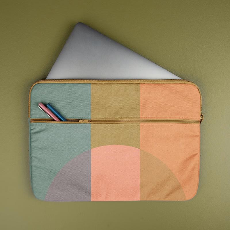 ZIPPERED POCKET LAPTOP SLEEVE - 4CP PIGMENT-DYED CANVAS - LARGE