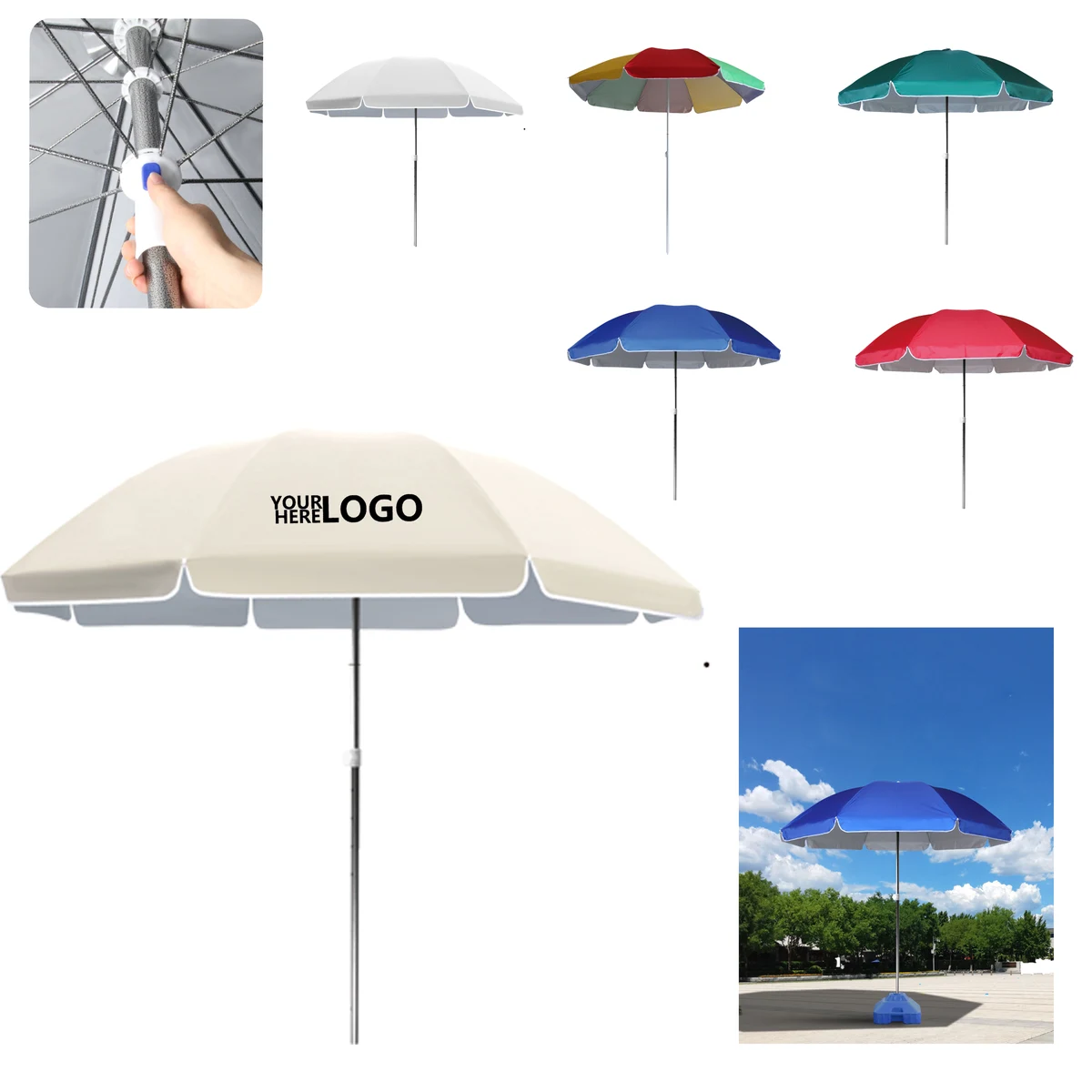 Steel Frame Oxford Cloth Sun Protection Umbrella 1