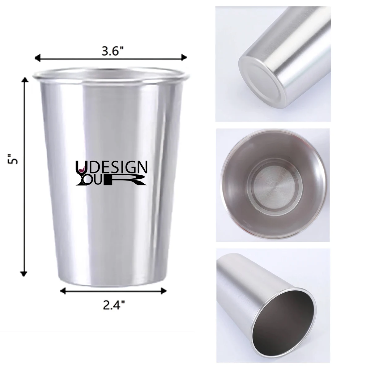 Portable 17 OZ Stainless Pint Drinking Cup 1