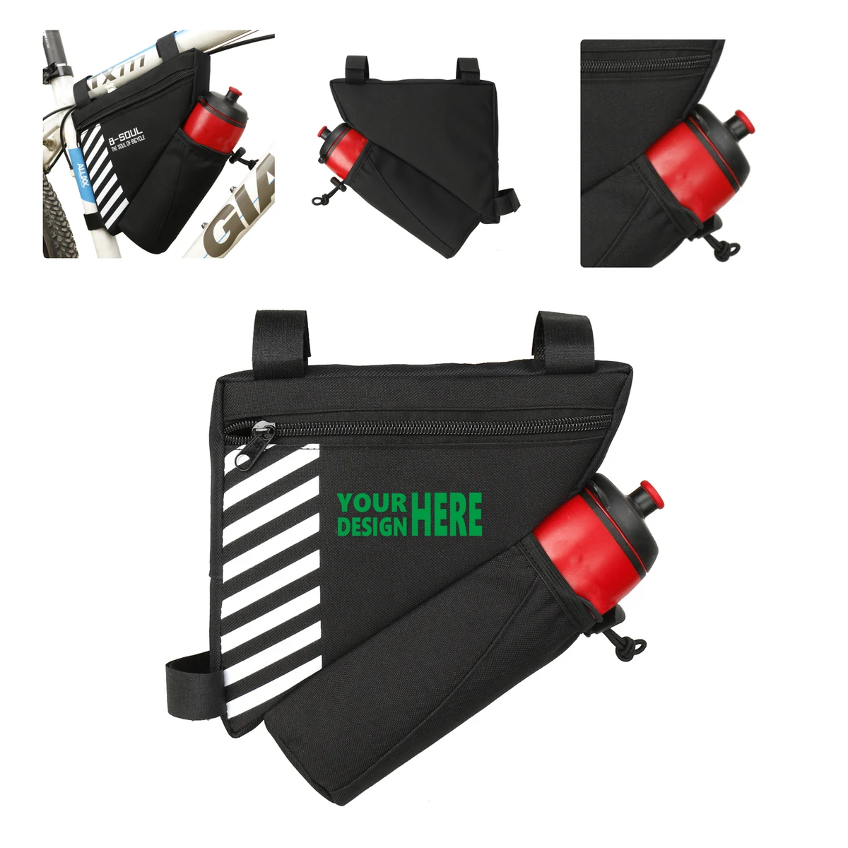 MOQ 50 Waterproof Bicycle Frame Triangle Bag for Storage and Hydration 1
