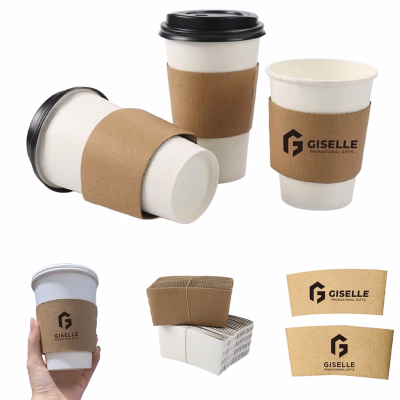 10 to 22 oz Eco Disposable Corrugated Hot & Cold Cup Sleeves
