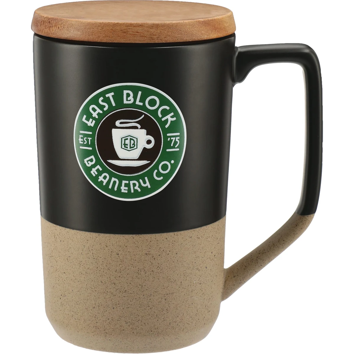 Tahoe Tea & Coffee Ceramic Mug with Wood Lid 16oz 1
