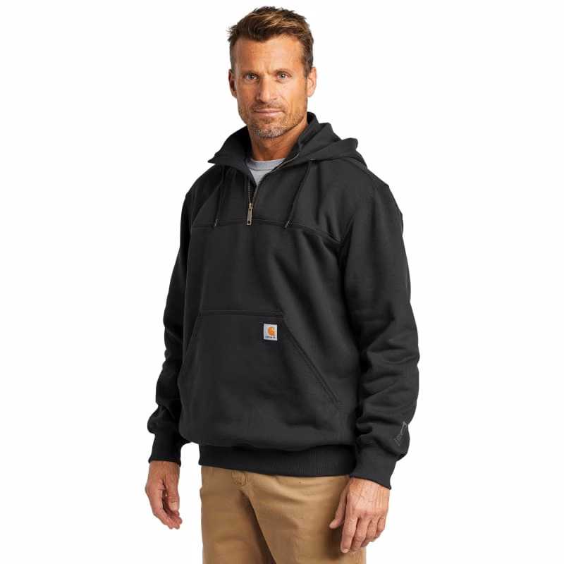 Carhartt Rain Defender Paxton Heavyweight Hooded Zip Mock Sweatshirt.
