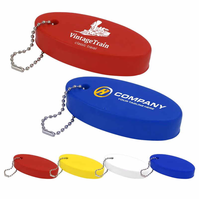 Oval PU Floater Key Tag
