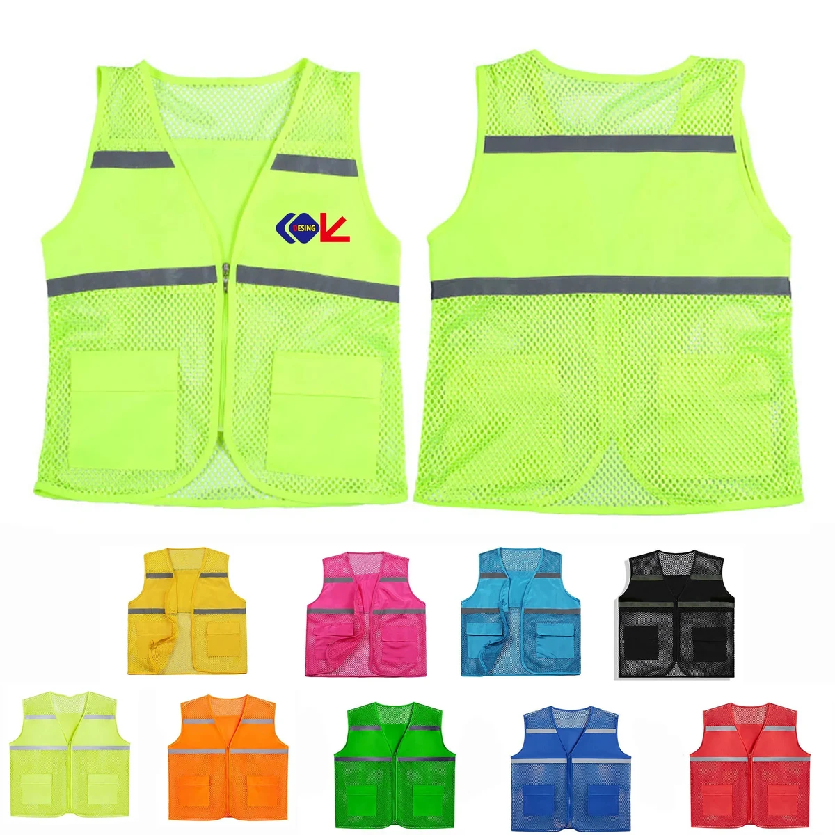 High Visibility Strips Reflective Mesh Vest 1