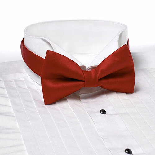 Red Solid Color Bow Tie - Adjustable Band