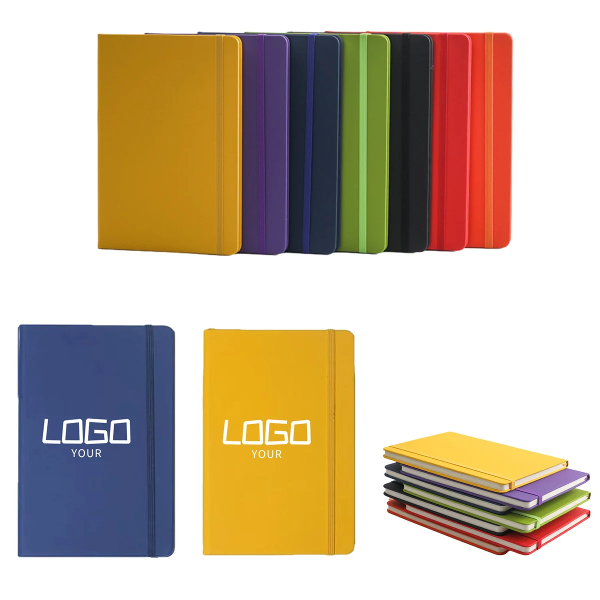 A5 Soft Leather Journal Notebook with Elastic Band 1