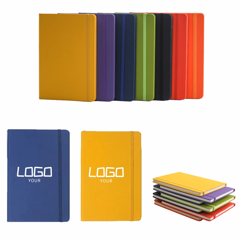A5 Soft Leather Journal Notebook with Elastic Band