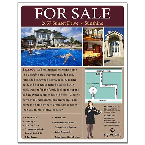 Real Estate Flyer - 8.5x11 - 4 pt. Gloss Text 1