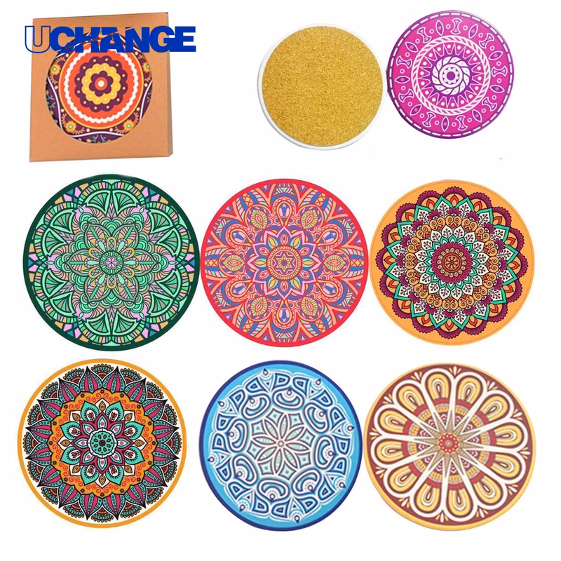 Cork Bottom Ceramic Coaster Set