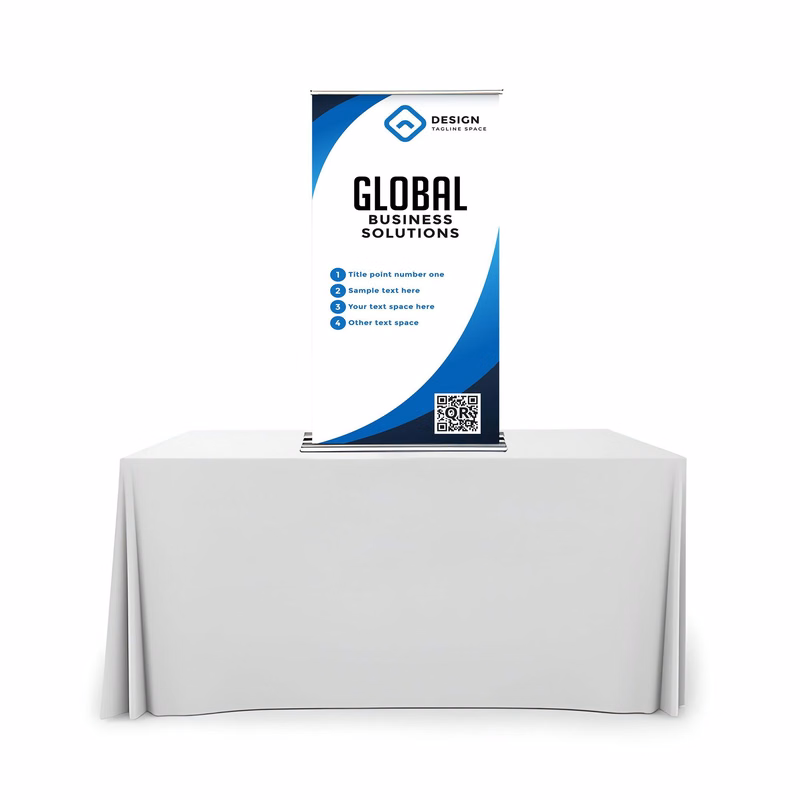 Silverstep Tabletop 24'' Retractable Banner Stand - 100% Sustainable Recycled (Graphic only)