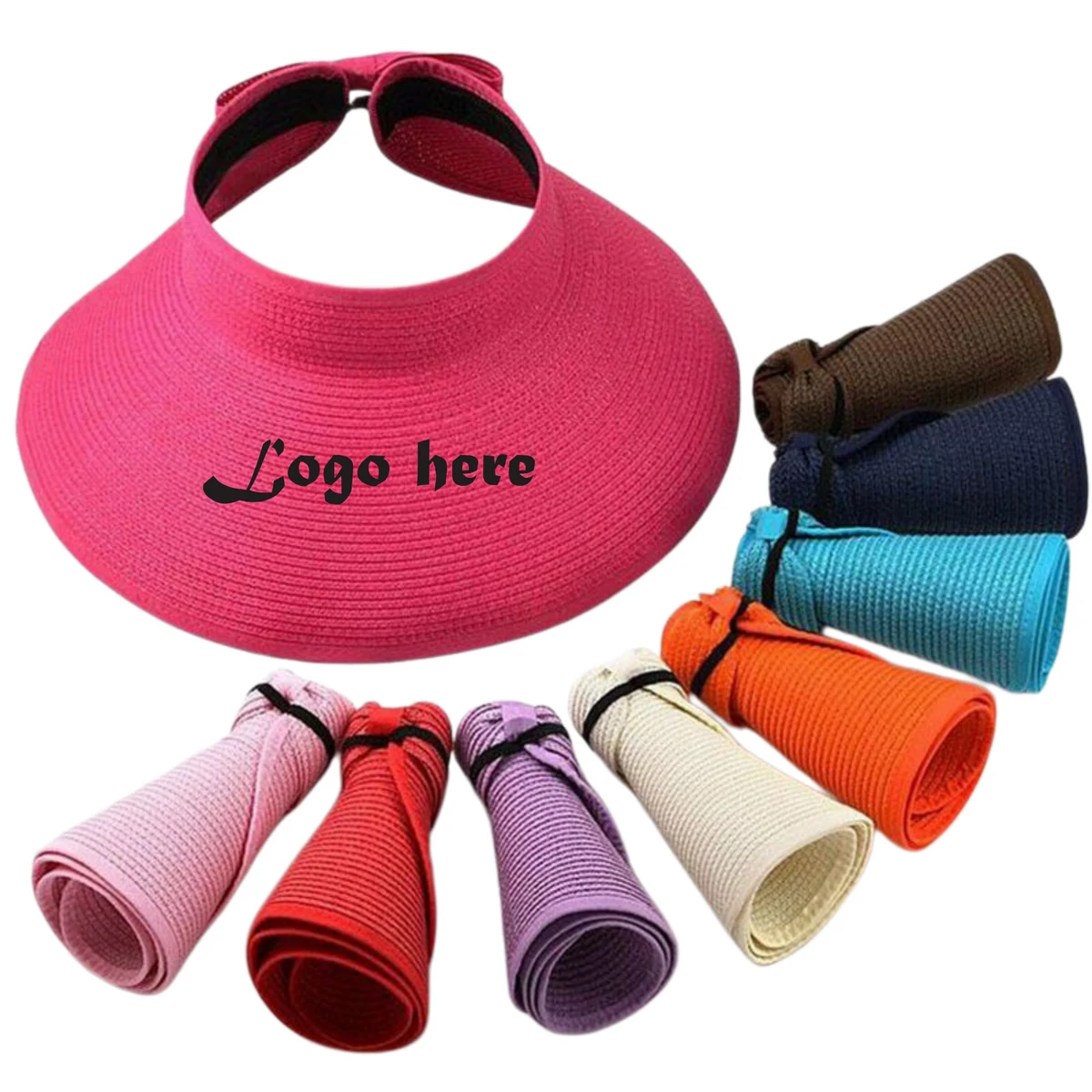 Custom Foldable Straw Beach Visor 1