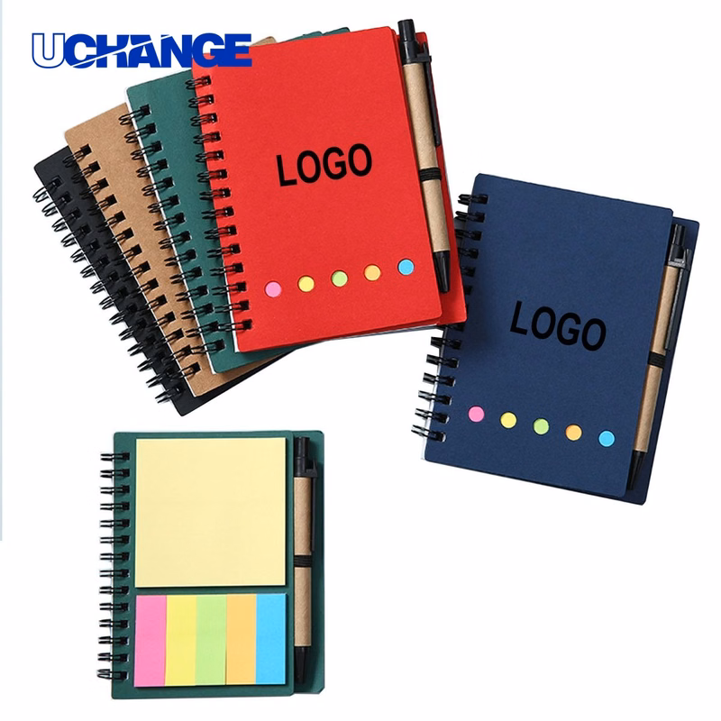 Spiral Notebook Journal with Sticky Notes and Pen