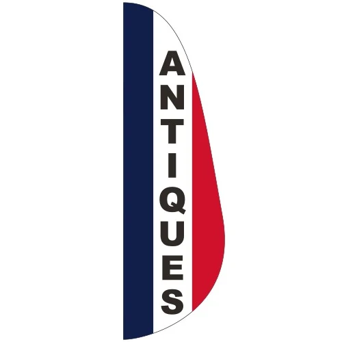 "ANTIQUES" 3' x 10' Message Feather Flag 1