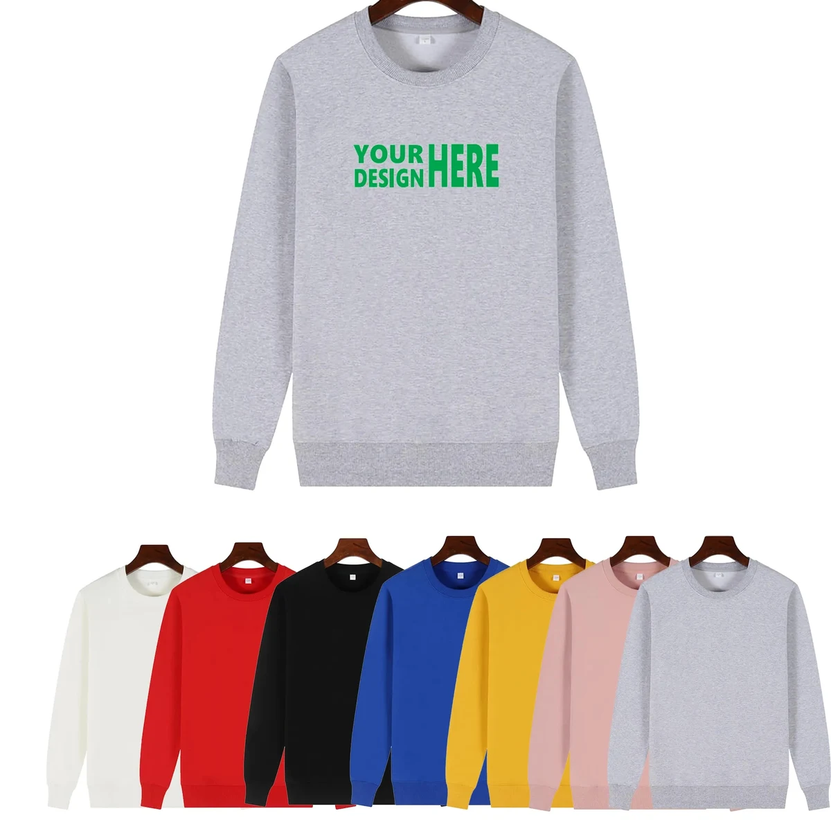 Crew Neck Sweatshirt, custom hoodie or sweatshirt with logo imprint 1